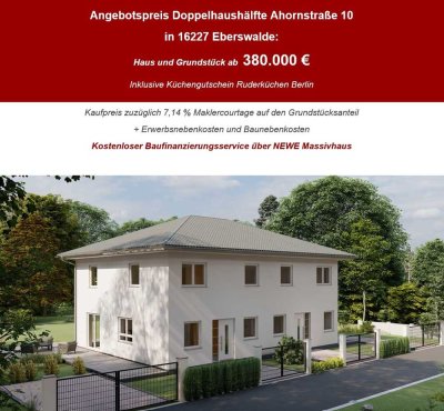 Neubau Doppelhauhälfte in Eberswalde  in  Massivbauweise.