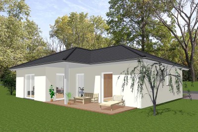 Kompakter Bungalow  mit überdachter Terrasse und Grundstück!