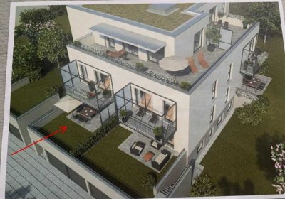 Modernes und sonniges Appartement mit großer Südterrasse und Garten