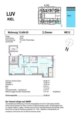 3-Zimmer-Neubauwohung in direkter Wasserlage im Baufeld XIII