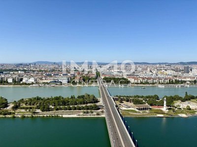 Stephansdom, Neue Donau, die ganze City im Blick: Top-ausgestatteter Erstbezug, Gym, Pool, Spa, uvm.