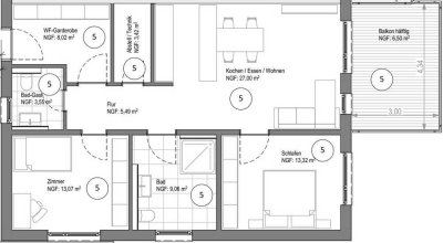 Erstbezug: exklusive 3-Zimmer-Etagenwohnung mit Balkon in Karlsbad (Spielberg)