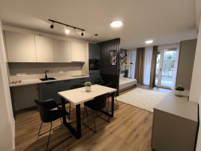 Helle 2-Zimmer-Wohnung mit TG-SP, Möblierung, Terrasse und Garten in zentraler Lage von Fürth