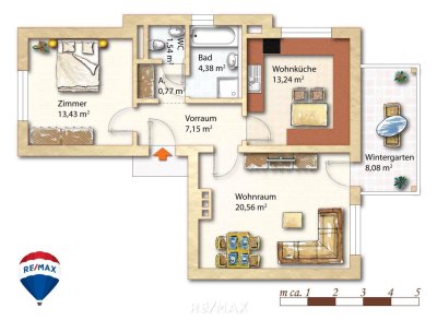Gut erhaltene Wohnung mit Charme – inkl. Wintergarten &amp; Tiefgarage in Top Lage