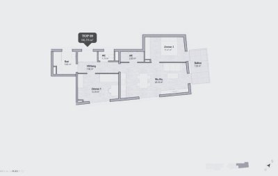 3 Zimmer Neubauwohnung (66,70 m²) mit Balkon in Geidorf/Graz