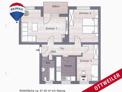 Mietwohnungen in 
Ottweiler 3 ZKB