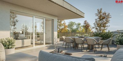 105 m² Luxusdachterrasse mit Ausblick - Einzigartiger und nachhaltiger Wohntraum mit modernster und umweltfreundlicher Technik ausgestattet