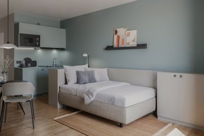 Vollmöblierte 1-Zimmer-Wohnung im Frankfurter Ostend – ab sofort verfügbar