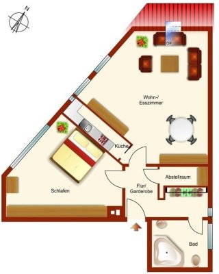 Sehr schöne und gut aufgeteilte renovierte 2,5 Zimmer Wohnung im Zentrum von Leonberg!