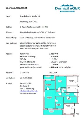 3 Raumwohnung in Radeburg (94m²)