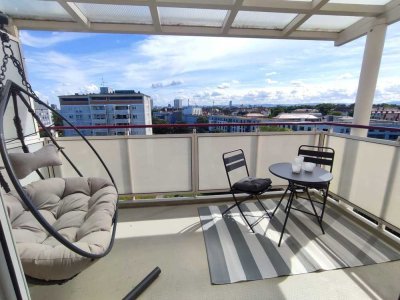 Hochwertig, modern und neu möblierte 1-Zimmer-Wohnung mit toller Aussicht auf Ludwigshafen