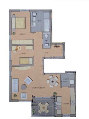 City-Park Karlsruhe: Helle 3-Zimmer-Wohnung mit Balkon & TG