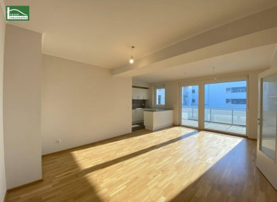 Wohnen im Mautner-Markhof in Gehweite der S-Bahn S7 Kaiserebersdorf - Innenhofausrichtung mit großer Loggia, Einbauküche und luxuriösem Bad! GEMEINSCHAFTLICHE DACHTERRASSE!