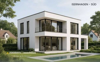 ISERNHAGEN-SÜD: Luxuriöses Bauhaus – Neubau auf 737 m² Grundstück