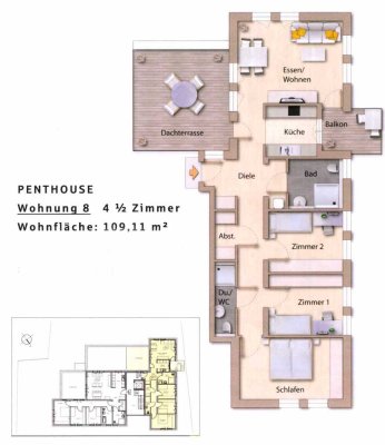 Lichtdurchflutete 4-Zi.-Penthouse-Wohnung in ruhiger Wohnlage in Kehl Stadt