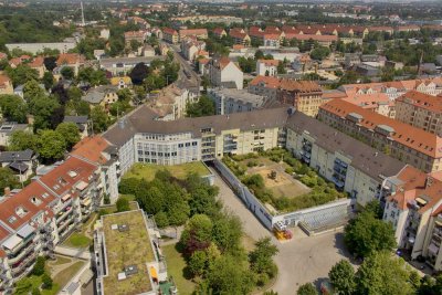 Eutritzsch Center I schöne, hofseitige Wohnung I Terrasse I  kleiner Garten I Lift I Tiefgarage