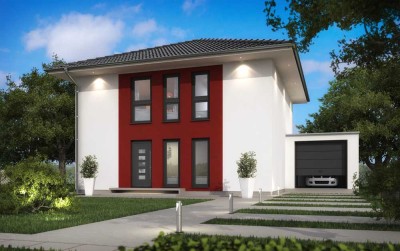 quadratisch-praktisch-Scanhaus, Stadtvilla mit quadratischem Grundriss