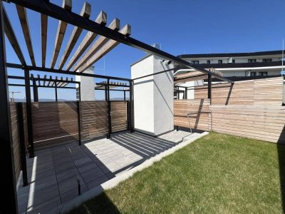 Dachgeschoss-Maisonette mit Klima, Fenster im Bad und Dachgarten Nähe U1 Hauptbahnhof Wien