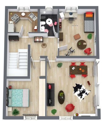 4 Zi-Wohnung mit Logia und Dachstudio in ruhiger Anliegerstraße mit Einliegerwohnung