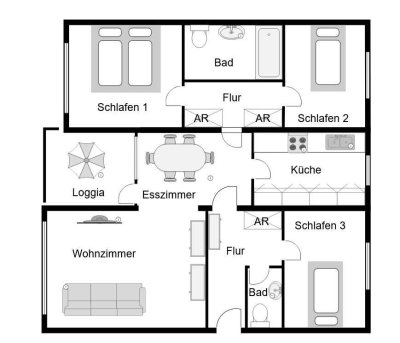 Stilvolle, gepflegte 4-Raum-Wohnung mit gehobener Innenausstattung mit Balkon in Köln Sürth