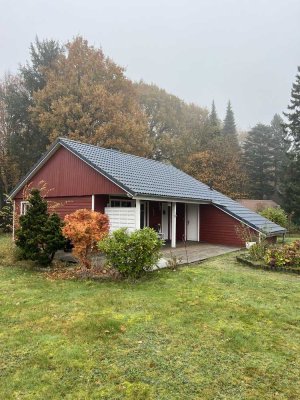 Skandinavisches Holzhaus im Grünen