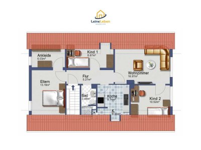 Ruhig in Seelze-Lohnde: 4-Zimmer-Eigentumswohnung im DG mit eigenem Garten