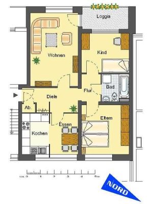 3-Zimmer-Wohnung mit Balkon im Grünen!