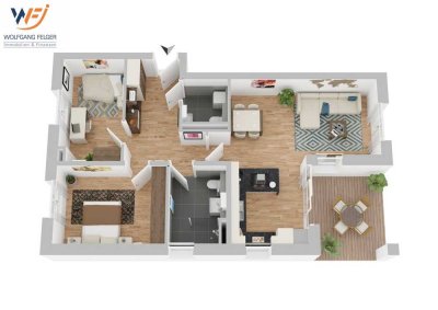 3 Zi.-Neubauwohnung EG/OG in Möss.-Öschingen