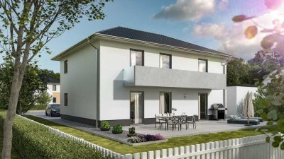 Zwei Familien unter einem Dach in ruhiger Lage. Massiv gebaut mit Bauzeit- und Festpreisgarantie.