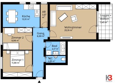 K3 - Sonnige Ruhelage - Anthering! Schöne 3-Zimmerwohnung inklusive eigenem Parkplatz vor dem Haus!