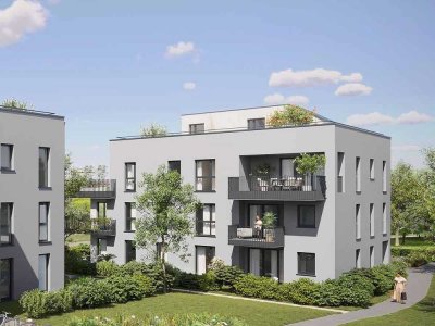 Grünes Wohnen – 2,5-Zimmer-Neubauwohnung mit Terrasse und privatem Garten in München-Aubing