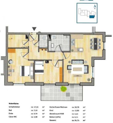 Geschmackvolle, neuwertige 3-Zimmer-Wohnung mit geh. Innenausstattung mit Balkon und EBK in Solingen