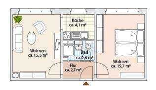 Helle 1-Zimmer-Wohnung in Trotha – ruhig, gute Anbindung, ideal für Einzelperson