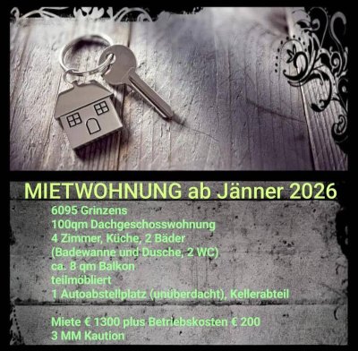 DACHGESCHOSSWOHNUNG 100qm GRINZENS