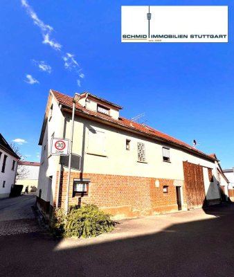 Kleines Haus mit großer Scheune und kleinem Garten in Neckartailfingen