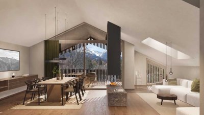 Luxuriöse Dachgeschosswohnung im Garmischer Zentrum- mit freier Raumgestaltung