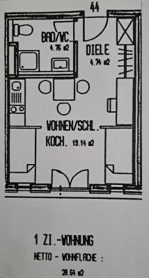Vermietete 1-Zimmer-Whg. mit Pantry-EBK in Freiburg-Wiehre zu verkaufen