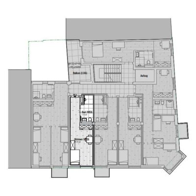 WE8 All-inclusive-Miete: exklusiver vollmöblierter Neubau, 1-Zi-Wohnung mit Einbauküche