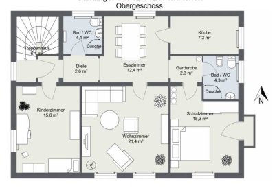 4-Zimmer Obergeschoss Wohnung in München-Lochhausen