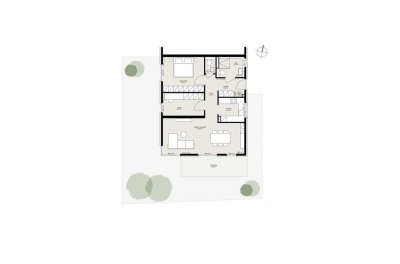 Barrierefreie 3-Zimmer-Wohnung mit Garten in Schlossnähe