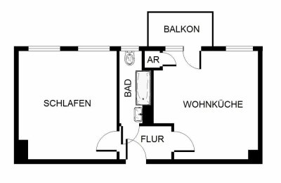 Auf gute Nachbarschaft: günstiges 1-Zi.-Single-Appartment