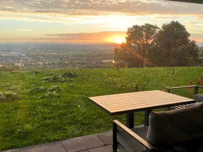 Wohnen mit traumhaften Panoramablick auf das Rheintal und eigenem Garten