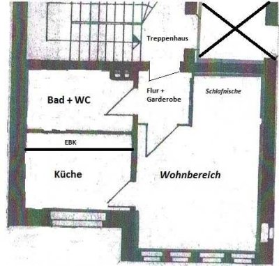 Schöne 1-Zimmer-Wohnung mit Einbauküche in Hildesheim - Ost