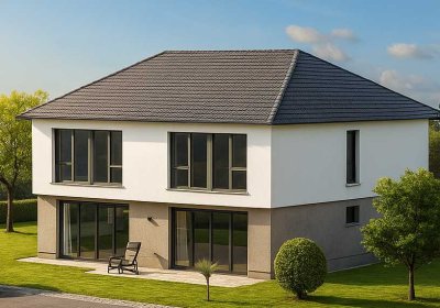 Idyllisches KfW40 Doppelhaus mit Wärmepumpe und Photovoltaik