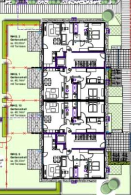 Barrierefreundliche 3-Zimmer Wohnung im Erdgeschoss mit großem Garten (Neubau)