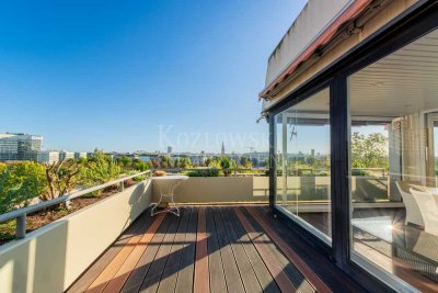Neckarpromenade exklusiv - Vollmöbliertes Design-Penthouse mit sonniger Dachterrasse!