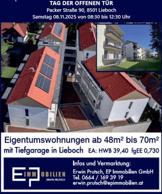 Bereits vermietet! 2 Zimmer Anlegerneubauwohnung (48,59m²) mit moderner Küche und Balkon in Lieboch