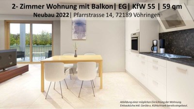 ! Exklusive ! 2 Zimmer Neubauwohnung mit Balkon im Herzen von Vöhringen