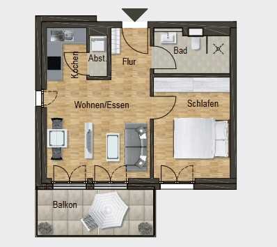Carlsgarten Bad Kreuznach - 2-Zimmerwohnung in Bad Kreuznach-Süd