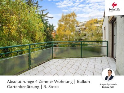 Absolut ruhige 4 Zimmer Wohnung | Balkon | Gartenbenützung | 3. Stock